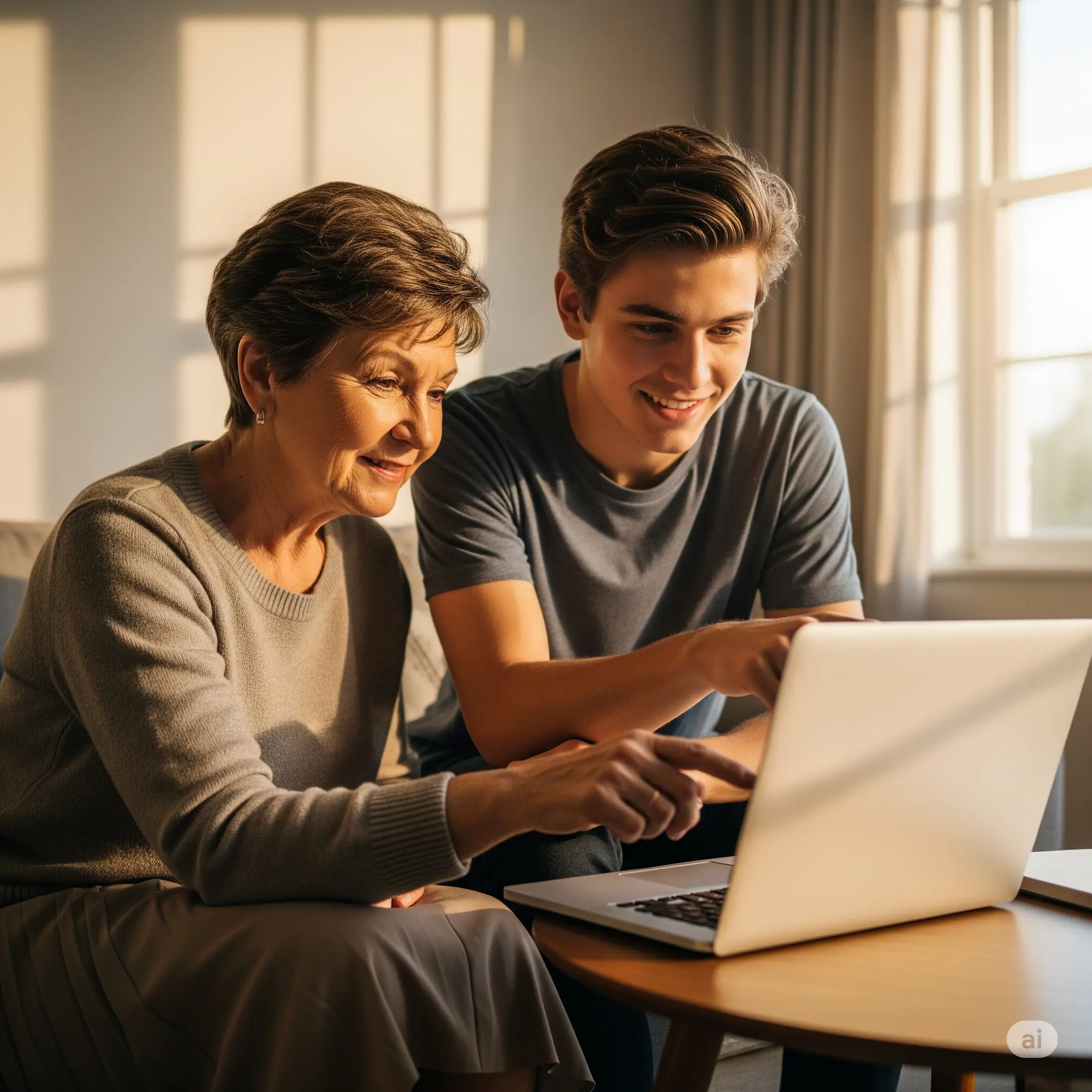 Photo petit fils et grand-mère
